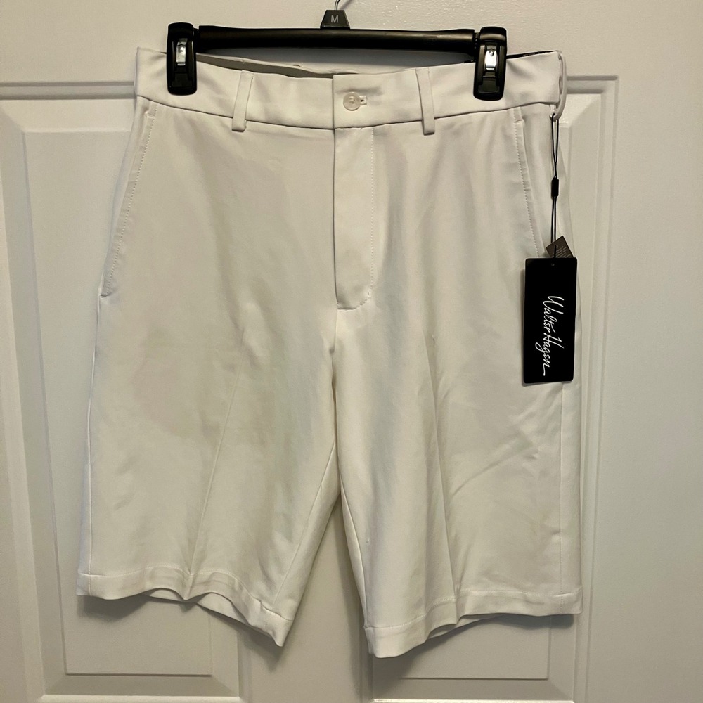 NWT Walter Hagen Men's‎ Golf Shorts Size 30 White Perfect 11 Flat Front